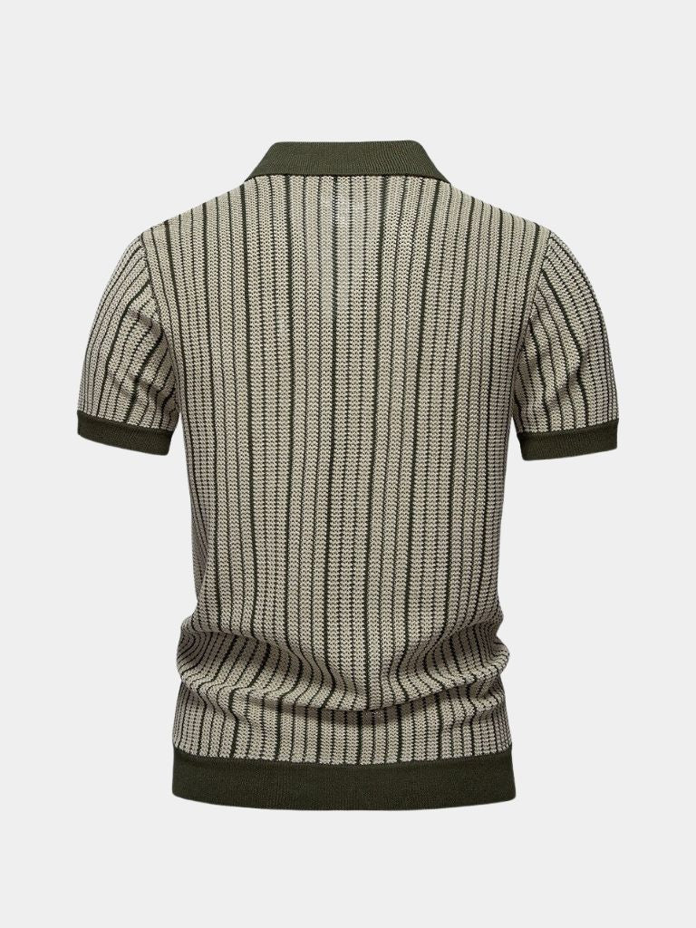 Refined Stripe Knit Polo