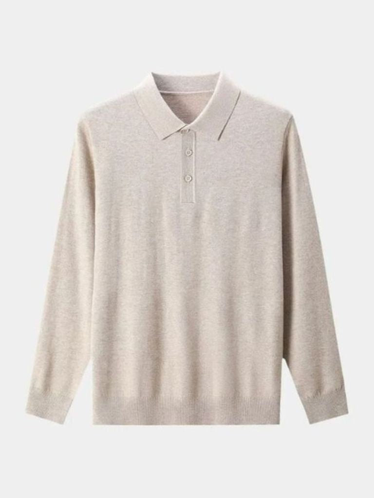 Keir | Wool Knit Button Up Polo Pullover