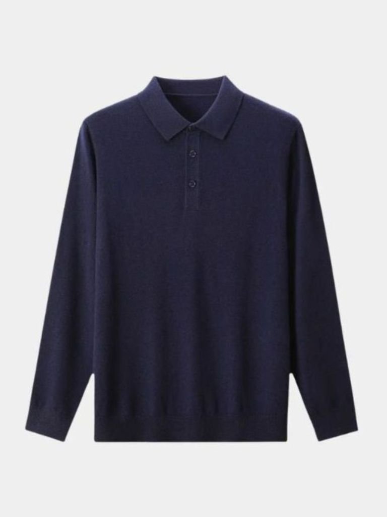 Keir | Wool Knit Button Up Polo Pullover