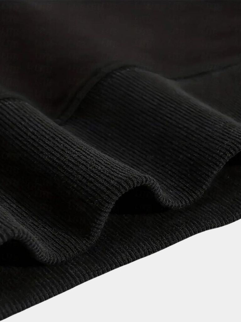 Cedric | Zip Black Lapel Sports Hoodie Sweatshirt