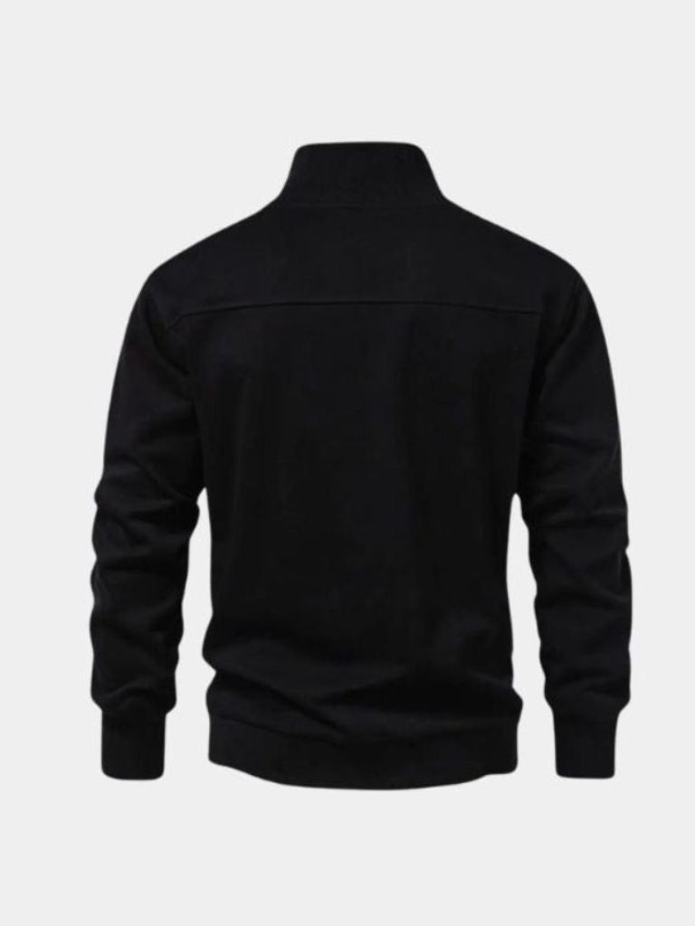 Cedric | Zip Black Lapel Sports Hoodie Sweatshirt
